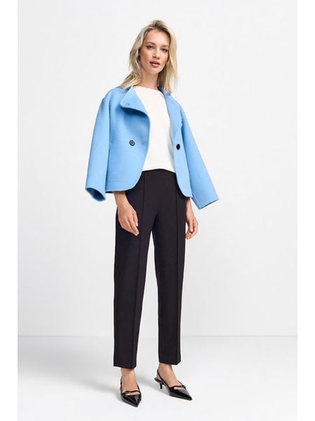 Rich & Royal Spodnie w kolorze czarnym rozmiar: 34. Czarne spodnie materiałowe Rich & Royal, bez wzorów, z materiału, z podwyższonym stanem. Za 195.99 zł.