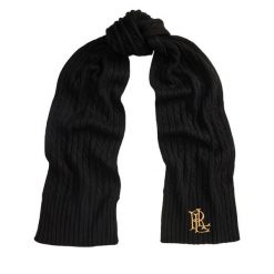 Szalik LAUREN RALPH LAUREN. Czarne szaliki i kominy Lauren Ralph Lauren, bez wzorów. Za 419.99 zł.