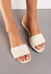 Beżowe Casualowe Klapki na Płaskiej Podeszwie z Paskiem w Stylu Boho Moonvelia. Brązowe klapki Renee, bez wzorów, boho, bez obcasa, na płaskiej podeszwie, bez zapięcia. W wyprzedaży za 26.24 zł.