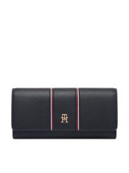 Tommy Hilfiger Portfel Th Icon Lrg Flap Wallet Corp AW0AW18656 Granatowy. Niebieskie portfele Tommy Hilfiger, bez wzorów, ze skóry. Za 329.99 zł.