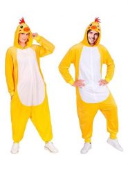 Carnival Party Kombinezon kostiumowy "Chick" w kolorze żółto-białym rozmiar: XXL. Białe kombinezony Carnival Party, xxl, bez wzorów, bez kołnierzyka, bez ramiączek, krótkie. Za 130.99 zł.