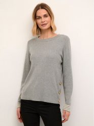 Culture Sweter Cuannemarie 50109693 Szary Feminine Fit. Szare swetry Culture, xl, bez wzorów, z wiskozy, bez ramiączek. Za 379.99 zł.