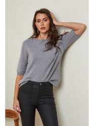 So Cachemire Sweter "Kalocsa" w kolorze szarym rozmiar: L. Szare swetry So Cachemire, l, bez wzorów, z kaszmiru, bez ramiączek. Za 176.08 zł.