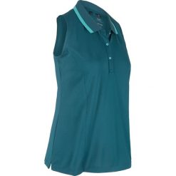 Top sportowy polo bonprix niebieskozielono-morski zielony. Niebieskie topy bonprix, bez wzorów. Za 32.99 zł.