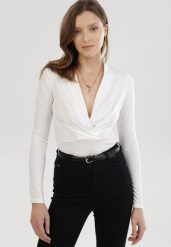 Białe Body Candletree. Białe body i gorsety Born2be, bez wzorów, bez ramiączek. W wyprzedaży za 67.99 zł.