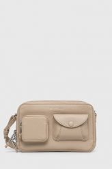 Emporio Armani torebka kolor beżowy. Brązowe listonoszki Emporio Armani, bez wzorów, bez dodatków. Za 1,259.90 zł.