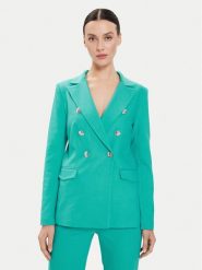 Morgan Marynarka 241-VACI.F Turkusowy Regular Fit. Niebieskie marynarki i żakiety Morgan, bez wzorów, z bawełny, bez ramiączek. Za 269.99 zł.