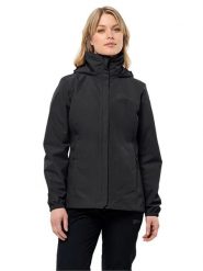 Jack Wolfskin Kurtka przeciwdeszczowa "Stormy Point" w kolorze czarnym rozmiar: M. Czarne kurtki przeciwdeszczowe Jack Wolfskin, m, bez wzorów, z materiału, bez kaptura, outdoorowe. Za 330.20 zł.