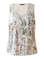 Oui Top w kolorze złoto-srebrnym rozmiar: 34. Szare topy Oui, bez wzorów, bez kołnierzyka, bez ramiączek. Za 130.99 zł.