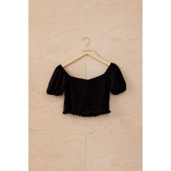 Bluzka Damska Tirra BS Czarny. Czarne bluzki blue shadow, bez wzorów, z tkaniny, bez kołnierzyka, bez ramiączek. Za 189.90 zł.