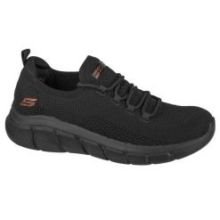 Buty do chodzenia sneakersy damskie Skechers Bobs Sport B Flex-Color Connect. Czarne buty treningowe Skechers, bez wzorów, z materiału, przed kostkę, bez zapięcia, trekkingowe. Za 259.99 zł.