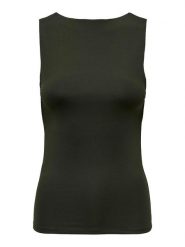 ONLY Top w kolorze khaki rozmiar: M. Brązowe topy ONLY, m, bez wzorów, bez kołnierzyka, bez ramiączek. Za 37.38 zł.