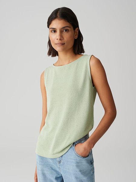 OPUS Top "Ilonki" w kolorze jasnozielonym rozmiar: 36. Zielone topy Opus, bez wzorów, bez kołnierzyka, bez ramiączek. Za 114.95 zł.