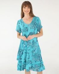 BAWEŁNIANA SUKIENKA W PAISLEY. Sukienki Unisono, s, bez wzorów, z bawełny, bez kołnierzyka, bez ramiączek, mini. Za 159.00 zł.