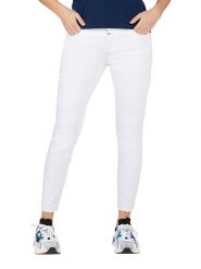Timezone Dżinsy - Slim fit - w kolorze białym rozmiar: W33. Białe jeansy Timezone, z aplikacjami, klasyczne. Za 136.78 zł.
