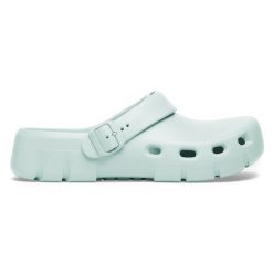 Klapki unisex BIRKENSTOCK Birki Flow EVA Surf Green. Zielone klapki Birkenstock, bez wzorów, bez obcasa, bez zapięcia. Za 159.99 zł.