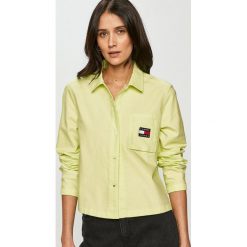 Tommy Jeans - Koszula bawełniana DW0DW08918.4891. Zielone koszule Tommy Jeans, m, bez wzorów, z bawełny, bez kołnierzyka, bez ramiączek. W wyprzedaży za 209.99 zł.