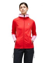 Bluza Peak Performance damska Rider Zip Hood czerwona - L. Czerwone bluzy z kapturem Peak Performance, l, bez wzorów, z elastanu, bez kaptura, do biegania. Za 599.00 zł.