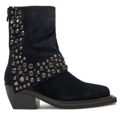 Botki Alma En Pena. Czarne botki Alma En Pena, bez wzorów, bez obcasa, na słupku, bez zapięcia. Za 489.99 zł.