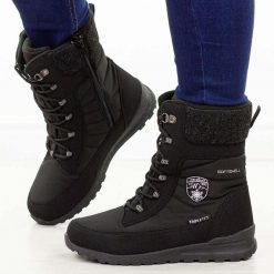 Czarne zimowe śniegowce damskie z membraną American Club Softshell Sn23/25. Czarne śniegowce American CLUB, bez wzorów, z jeansu, bez zapięcia. Za 259.00 zł.