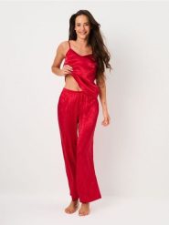 Piżama dwuczęściowa na ramiączkach - czerwony. Czerwone piżamy Sinsay, l, bez wzorów, bez kołnierzyka, bez ramiączek. Za 59.99 zł.