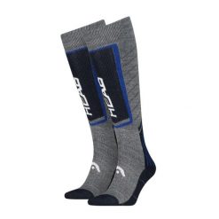Skarpety HEAD Ski Comfort Kneehigh 2 PARY Mid Grey / Surf The Web. Szare skarpetki Head, bez wzorów, z materiału. Za 69.00 zł.