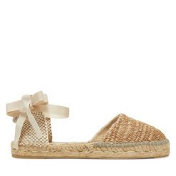 Espadryle Manebi. Brązowe espadryle Manebi, bez wzorów, bez obcasa. Za 459.99 zł.