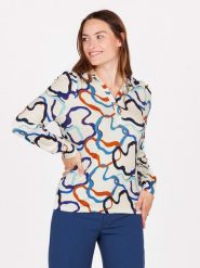 KEY LARGO Bluzka "Cobra" w kolorze kremowym ze wzorem rozmiar: L. Brązowe bluzki KEY LARGO, l, bez wzorów, bez kołnierzyka, bez ramiączek. Za 91.99 zł.