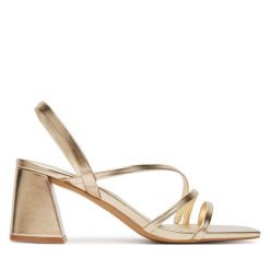 Sandały Aldo. Żółte sandały Aldo, bez wzorów, bez obcasa, na słupku, bez zapięcia. Za 319.99 zł.