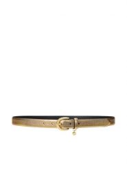 LAUREN RALPH LAUREN Pasek Damski 412802952047 Złoty. Żółte paski Lauren Ralph Lauren, bez wzorów, ze skóry. Za 299.99 zł.