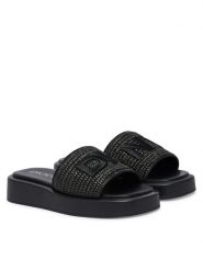 DKNY Klapki Ondara K2697988 Czarny. Czarne klapki DKNY, bez wzorów, ze skóry, bez obcasa, bez zapięcia. Za 579.99 zł.