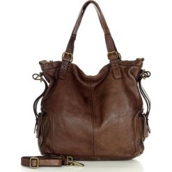 Miejski shopper czekoladowy MARCO MAZZINI v145g. Brązowe shopper bag bez wzorów, ze skóry, duże, bez dodatków. Za 649.00 zł.