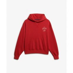 Bluza damska z kapturem Superdry Heritage Hamptons. Czerwone bluzy Superdry, bez wzorów, bez ramiączek, z kapturem. Za 327.70 zł.