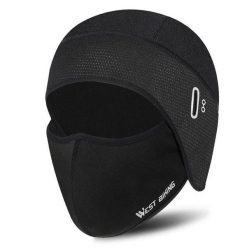 Czapka zimowa balaclava polarowa termiczna wiatroszczelna. Czarne czapki zimowe WEST BIKING, bez wzorów, z materiału, sportowe. Za 71.60 zł.