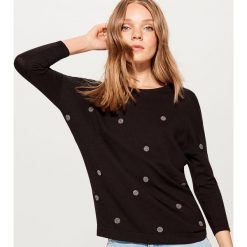 Sweter z dżetami - Czarny. Swetry marki INESIS. W wyprzedaży za 49.99 zł.