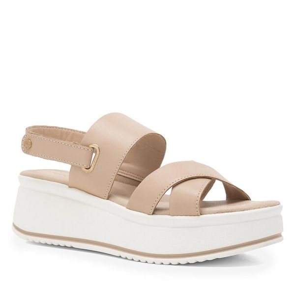 Sandały Lasocki. Brązowe sandały Lasocki, bez wzorów, bez obcasa, na koturnie, bez zapięcia. Za 159.99 zł.