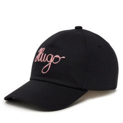Czapka z daszkiem HUGO. Czarne czapki z daszkiem Hugo, bez wzorów. Za 199.99 zł.