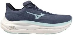 Damskie buty do biegania Mizuno Wave Sky 9 Wos. Niebieskie buty do biegania Mizuno, bez wzorów, z gumy, bez zapięcia, do biegania, mizuno wave. Za 766.50 zł.