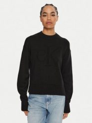 Calvin Klein Jeans Sweter J20J224224 Czarny Regular Fit. Czarne swetry Calvin Klein Jeans, xl, bez wzorów, z bawełny, bez ramiączek. Za 299.99 zł.