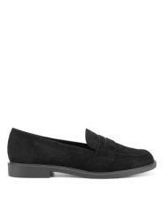 DeeZee Mokasyny 8-124-9 Czarny. Czarne mokasyny DeeZee, bez wzorów, z materiału. Za 119.99 zł.