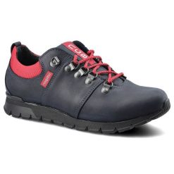 Granatowe Półbuty Nagaba Damskie Skórzane Obuwie. Niebieskie buty trekkingowe Nagaba, z nubiku, bez zapięcia. Za 219.00 zł.