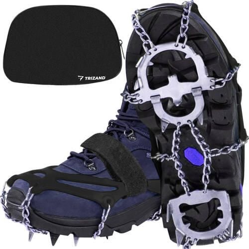 Raczki na Buty Kolce Turystyczne Raki TRIZAND + Etui. Czarne buty trekkingowe TRIZAND, bez wzorów, bez zapięcia, trekkingowe. Za 68.90 zł.