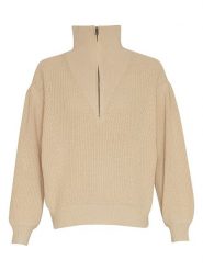 MOSS COPENHAGEN Sweter "Sitara" w kolorze beżowym rozmiar: M/L. Brązowe swetry Moss Copenhagen, l, bez wzorów, bez ramiączek. Za 211.81 zł.