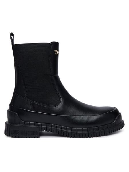 LOVE MOSCHINO Botki JA24043G1PIA0000 Czarny. Czarne botki Love Moschino, bez wzorów, ze skóry, bez obcasa, na płaskiej podeszwie, bez zapięcia. Za 949.99 zł.