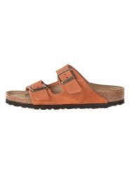 Birkenstock Skórzane klapki "Arizona" w kolorze pomarańczowym rozmiar: 35. Pomarańczowe klapki Birkenstock, bez wzorów, ze skóry, klasyczne, z otwartym noskiem, bez obcasa, bez zapięcia. Za 344.95 zł.