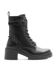 Jenny Fairy Trzewiki ADA H60129-1 Czarny. Czarne botki Jenny Fairy, bez wzorów, z syntetyku, bez obcasa, na słupku, bez zapięcia. Za 129.99 zł.