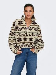 ONLY Bluza polarowa w kolorze beżowo-czarnym rozmiar: XL. Brązowe bluzy bez kaptura ONLY, xl, bez wzorów, z polaru. Za 123.25 zł.