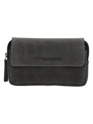 HIDE & STITCHES Skórzana saszetka w kolorze czarnym - 17 x 11,5 x 2 cm rozmiar: onesize. Czarne nerki i saszetki HIDE & STITCHES, bez wzorów, z materiału, sportowe, bez dodatków. Za 78.99 zł.