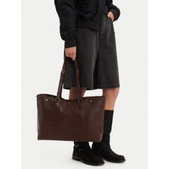 Torebka G-Star. Brązowe shopper bag G-Star, bez wzorów, retro, bez dodatków. Za 299.99 zł.