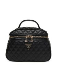 Guess Kosmetyczka PW7555 P6161 Czarny. Czarne torebki klasyczne Guess, z aplikacjami, ze skóry, bez dodatków. Za 269.99 zł.